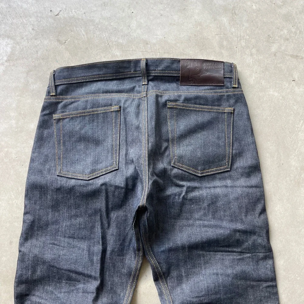 Naked & Famous Left Hand Twill Selvedge Raw Denim Jeans Indigo Mens 34 x 30